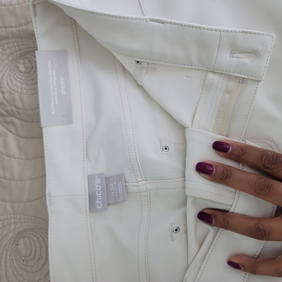 Chico's Cream Straight Leg Pants Tailored Minimalist Design - Picture 3 of 4